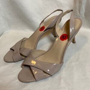 Calvin Klein Womens Size 10 Lucette Tan Patent Pump 3 inch Heels Sandals Shoes